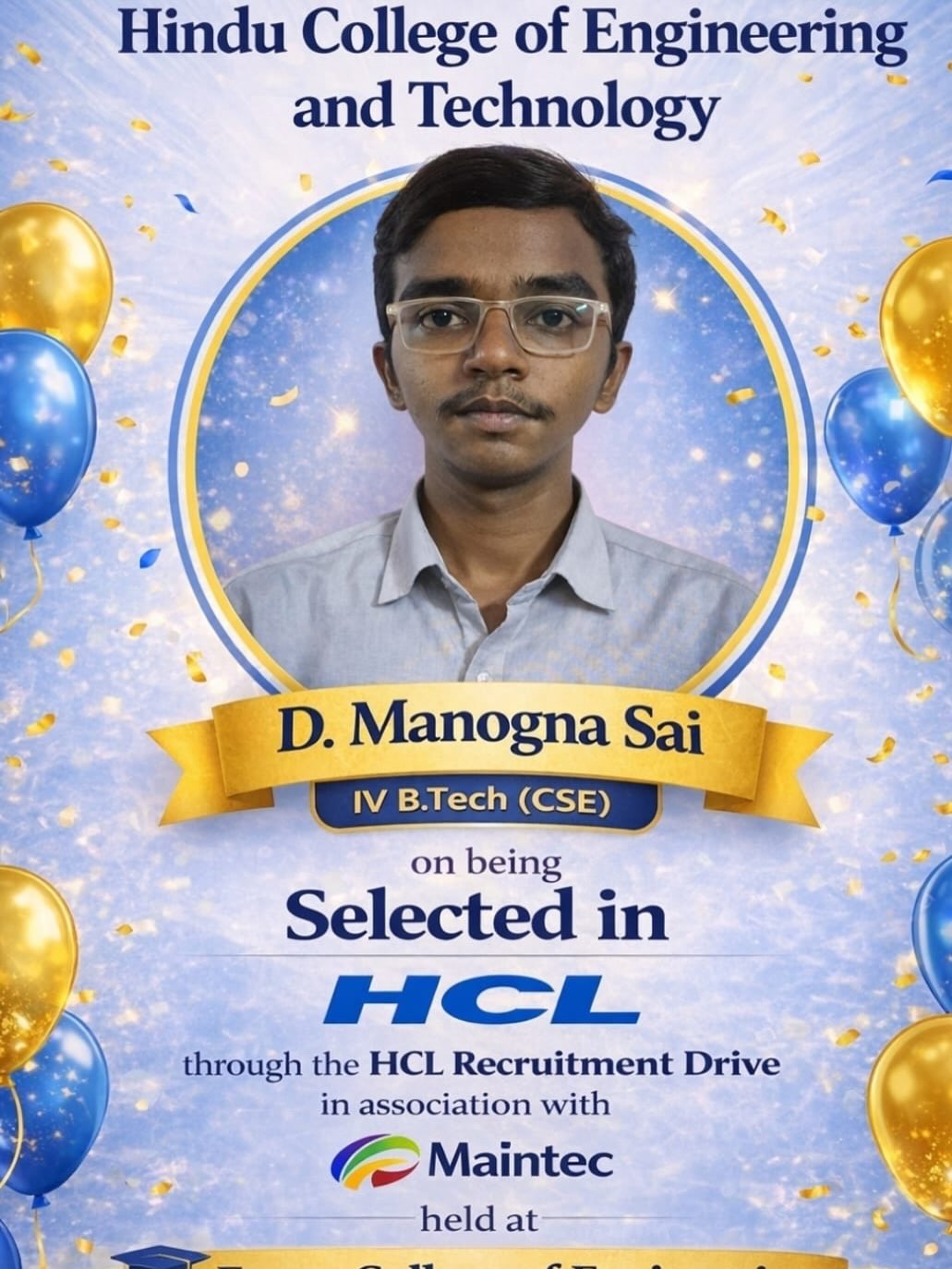 HCL - D. Manogna Sai - 4TH B.Tech CSE - 2025