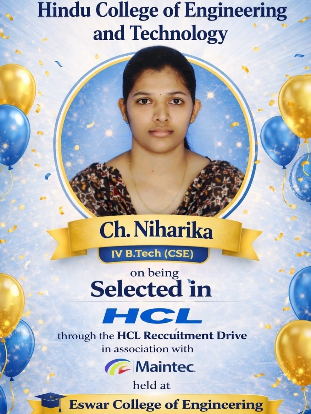 HCL - Ch. Niharika - 4th B.Tech CSE - 2025