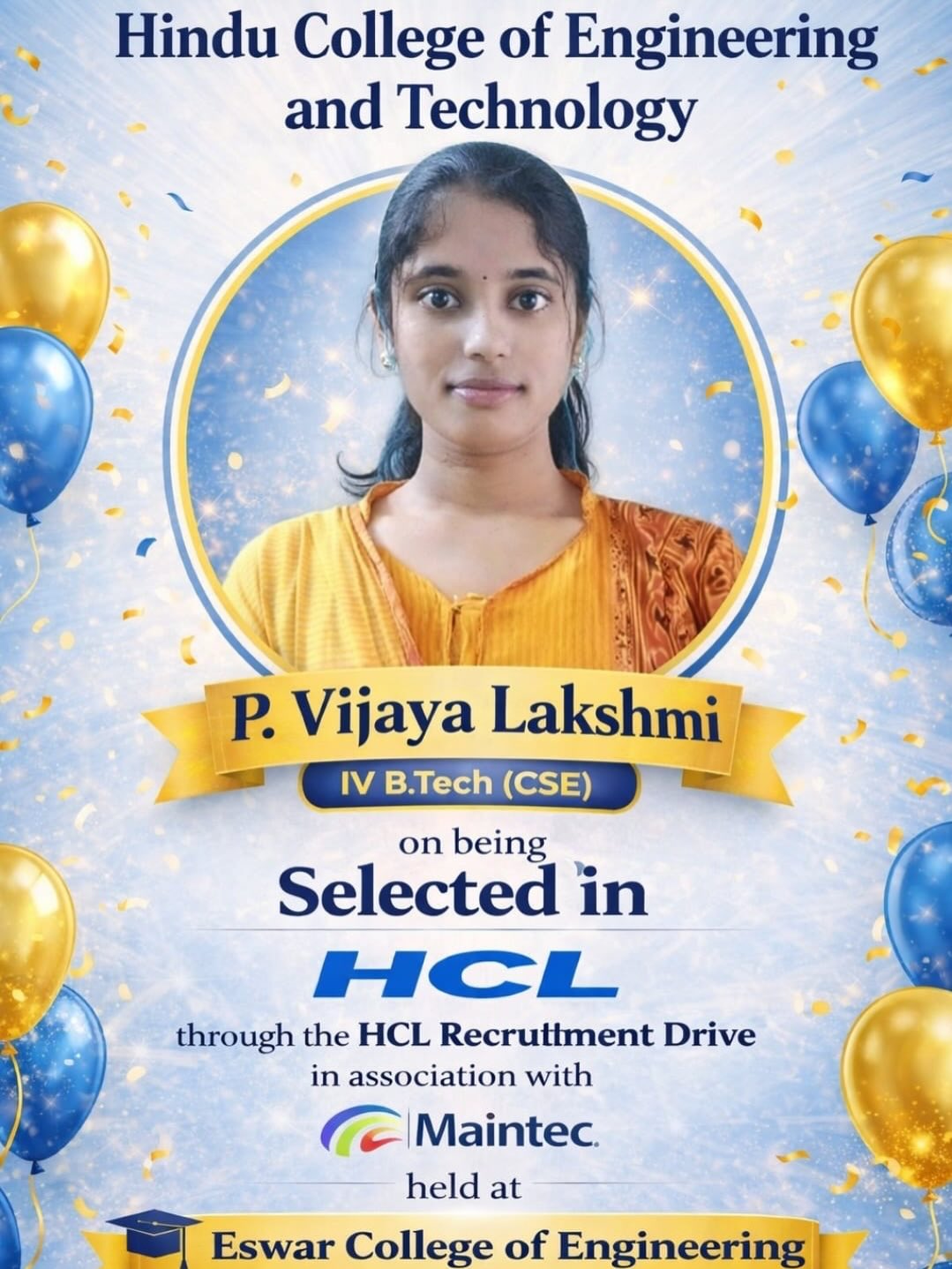 HCL - P. Vijaya Lakshmi - 4th B.Tech CSE - 2025