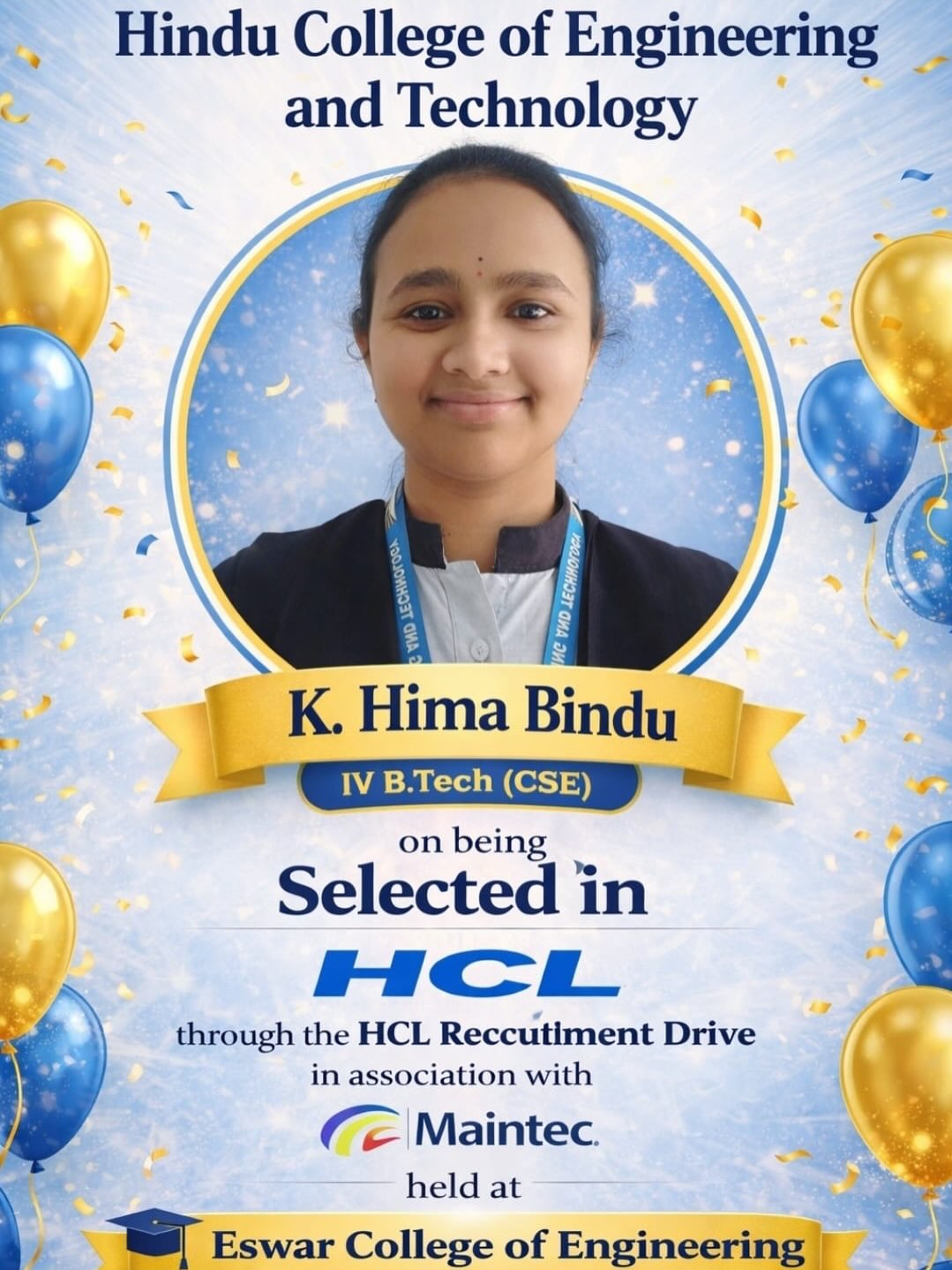 HCL - K. Hima Bindhu - 4th B.Tech CSE - 2025